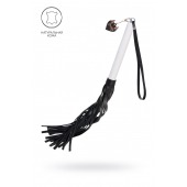 Плеть с белой рукоятью и чёрными хлыстами - 50 см. - Pecado - купить с доставкой в Пензе