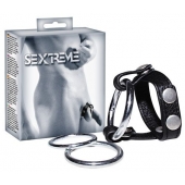 Подхват для мошонки с 3 съемными эрекционными кольцами Leder-Riemen - Orion - в Пензе купить с доставкой