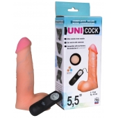 Фаллическая насадка Харнесс UNICOCK 5,5  с вибрацией - 17 см. - LOVETOY (А-Полимер) - купить с доставкой в Пензе