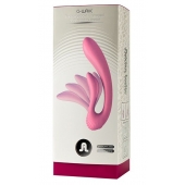 Розовый вибромассажёр G-wave с гибким клиторальным отростком - 18 см. - Adrien Lastic
