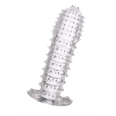 Гелевая прозрачная насадка c шипами - 12 см. - Toyfa Basic - в Пензе купить с доставкой