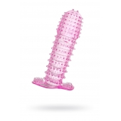 Гелевая розовая насадка с шипами - 12 см. - Toyfa Basic - в Пензе купить с доставкой