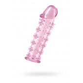 Гелевая розовая насадка на фаллос с шипами - 12 см. - Toyfa Basic - в Пензе купить с доставкой
