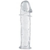 Гладкая прозрачная насадка с усиками под головкой - 12,5 см. - Toyfa Basic - в Пензе купить с доставкой