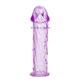 Гладкая фиолетовая насадка с усиками под головкой - 12,5 см. - Toyfa Basic - в Пензе купить с доставкой