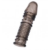 Дымчатая закрытая насадка ToyFa XLover с чешуйками и пупырышками - 13,5 см. - ToyFa - в Пензе купить с доставкой