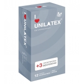 Презервативы с рёбрами Unilatex Ribbed - 12 шт. + 3 шт. в подарок - Unilatex - купить с доставкой в Пензе