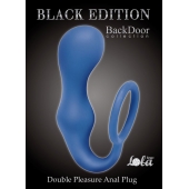 Синее эрекционное кольцо с анальной пробкой Double Pleasure Anal Plug - Lola Games - в Пензе купить с доставкой