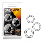 Набор из 3 прозрачных эрекционных колец Stay Hard Beaded Cockrings - Blush Novelties - в Пензе купить с доставкой