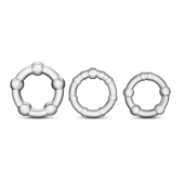 Набор из 3 прозрачных эрекционных колец Stay Hard Beaded Cockrings - Blush Novelties - в Пензе купить с доставкой