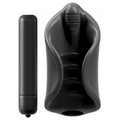 Чёрный мастурбатор Vibrating Silicone Stimulator с вибрацией - Pipedream - в Пензе купить с доставкой