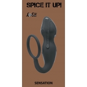 Серое эрекционное кольцо Sensation с анальным стимулятором - Lola Games - в Пензе купить с доставкой