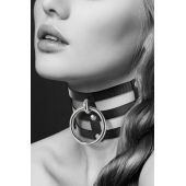 Чёрный тройной чокер с большим кольцом - Bijoux Pour Toi - купить с доставкой в Пензе