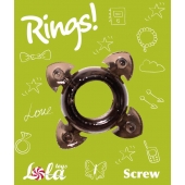 Чёрное эрекционное кольцо Rings Screw - Lola Games - в Пензе купить с доставкой