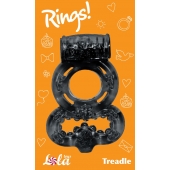Чёрное эрекционное кольцо Rings Treadle с подхватом - Lola Games - в Пензе купить с доставкой