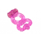 Розовое эрекционное кольцо Rings Treadle с подхватом - Lola Games - в Пензе купить с доставкой