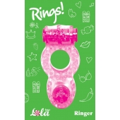 Розовое эрекционное кольцо с вибрацией Rings Ringer - Lola Games - в Пензе купить с доставкой