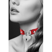 Красный чокер с замком в форме сердца - Bijoux Pour Toi - купить с доставкой в Пензе