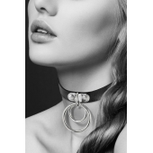 Черный чокер с двумя кольцами - Bijoux Pour Toi - купить с доставкой в Пензе