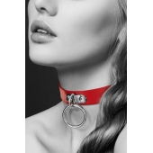 Красный узенький чокер с кольцом - Bijoux Pour Toi - купить с доставкой в Пензе