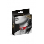 Красный узенький чокер с кольцом - Bijoux Pour Toi - купить с доставкой в Пензе