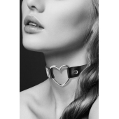 Чёрный чокер с кольцом в форме сердца - Bijoux Pour Toi - купить с доставкой в Пензе