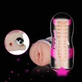 Мастурбатор-вагина Sex In A Can Vibra Vagina Tunnel - Lovetoy - в Пензе купить с доставкой