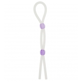 Прозрачное эрекционное кольцо-лассо SILICONE LASSO COCK RING DUAL BEADS - NMC - в Пензе купить с доставкой