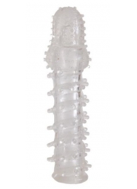 Прозрачная, закрытая насадка с шипами и точками - 13,5 см. - Toyfa Basic - в Пензе купить с доставкой