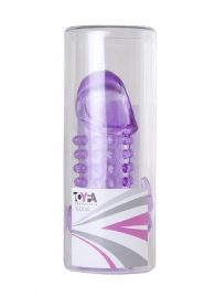 Закрытая фиолетовая насадка с 2 отростками - 13 см. - Toyfa Basic - в Пензе купить с доставкой