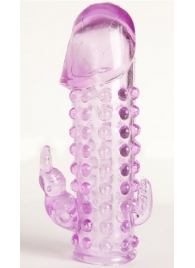 Закрытая фиолетовая насадка с 2 отростками - 13 см. - Toyfa Basic - в Пензе купить с доставкой