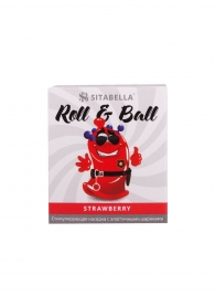 Стимулирующий презерватив-насадка Roll   Ball Strawberry - Sitabella - купить с доставкой в Пензе