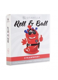 Стимулирующий презерватив-насадка Roll   Ball Strawberry - Sitabella - купить с доставкой в Пензе