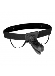 Полый страпон с двумя отростками и вибрацией Unisex Vibrating Hollow Strap-On Double Penetrating Dildo - 17,8 см. - Lux Fetish - купить с доставкой в Пензе