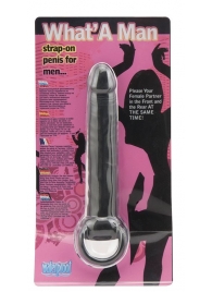 Чёрная насадка на пенис для анальной стимуляции WHATA MAN - 16 см. - Seven Creations - в Пензе купить с доставкой