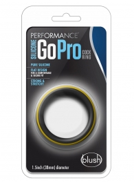Черно-желтое силиконовое эрекционное кольцо Silicone Go Pro Cock Ring - Blush Novelties - в Пензе купить с доставкой