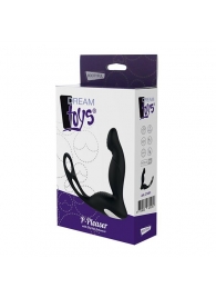 Черный вибромассажер простаты P-PLEASER W ERECTION ENHANCE - Dream Toys - в Пензе купить с доставкой