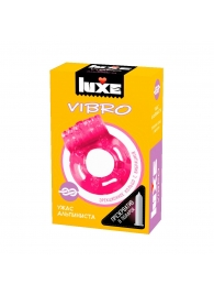 Розовое эрекционное виброкольцо Luxe VIBRO  Ужас Альпиниста  + презерватив - Luxe - в Пензе купить с доставкой