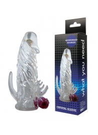 Закрытая прозрачная вибронасадка на пенис Crystal Sleeve Vibe - Erowoman-Eroman - в Пензе купить с доставкой