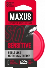 Ультратонкие презервативы в железном кейсе MAXUS Sensitive - 3 шт. - Maxus - купить с доставкой в Пензе