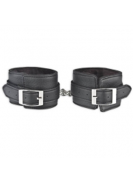 Черные фиксаторы для ног на цепи с мехом внутри - Lux Fetish - купить с доставкой в Пензе