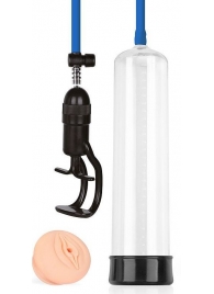 Прозрачная вакуумная помпа Sex Expert с насадкой-вагиной - Sex Expert - в Пензе купить с доставкой