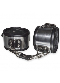 Эффектные серебристо-черные наручники с металлическим блеском - Sitabella - купить с доставкой в Пензе