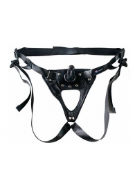 Черный пояс-трусики с насадкой  Soft-Принц  - 17 см. - LOVETOY (А-Полимер) - купить с доставкой в Пензе