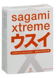 Ультратонкие презервативы Sagami Xtreme SUPERTHIN - 3 шт. - Sagami - купить с доставкой в Пензе