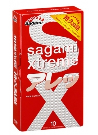 Утолщенные презервативы Sagami Xtreme Feel Long с точками - 10 шт. - Sagami - купить с доставкой в Пензе
