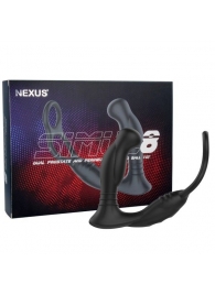 Черная анальная пробка NEXUS SIMUL8 с фиксацией на теле кольцами - Nexus Range - в Пензе купить с доставкой