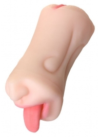 Телесный двусторонний мастурбатор Fruity Tongue - ротик и вагина - ToyFa - в Пензе купить с доставкой