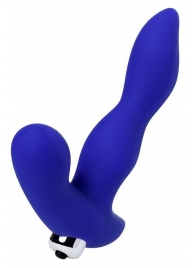 Синий силиконовый вибростимулятор простаты Stroman - 14,5 см. - ToyFa - в Пензе купить с доставкой