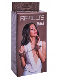 Коричневые кожаные наручники Maya - Rebelts - купить с доставкой в Пензе